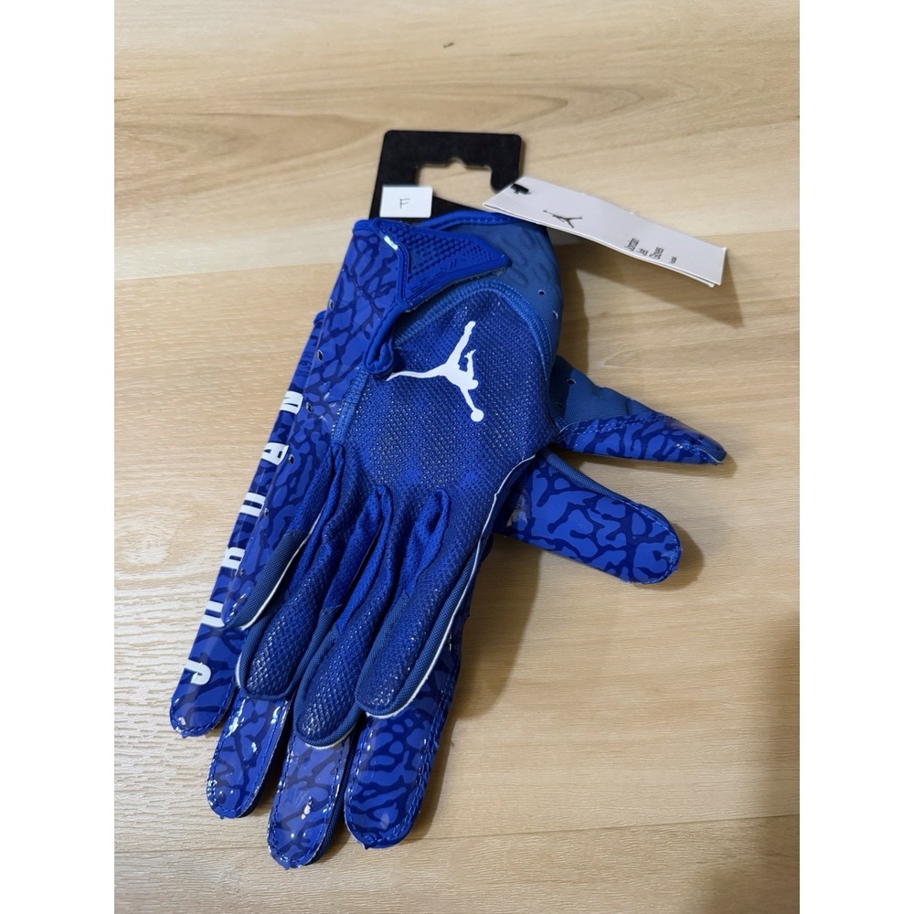 Nike Jordan Jet Football Gloves Men's Medium Game Royal/White New